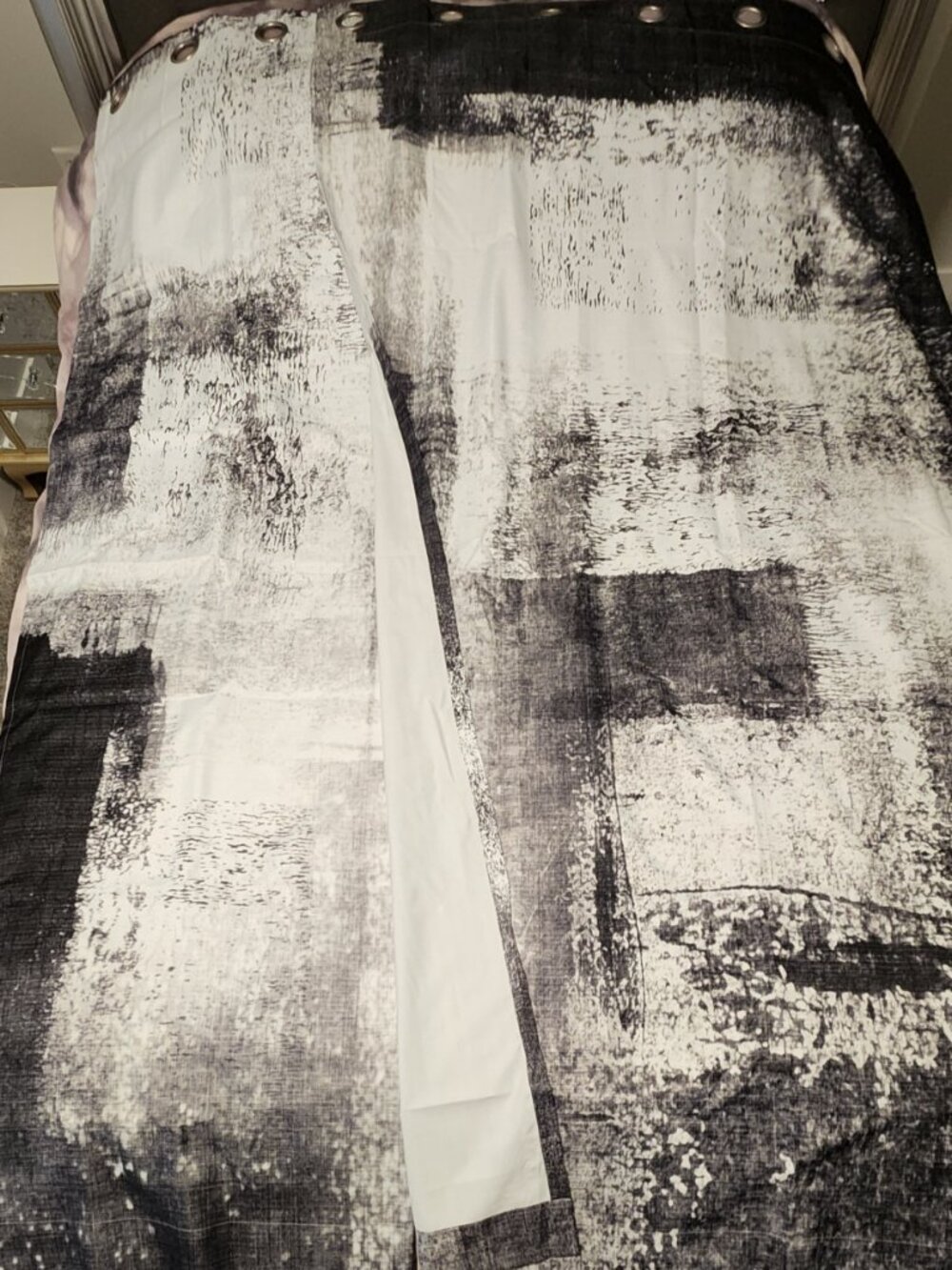 52"x84" Blackout Curtains - 2 panels Black, Gray and White Gradient